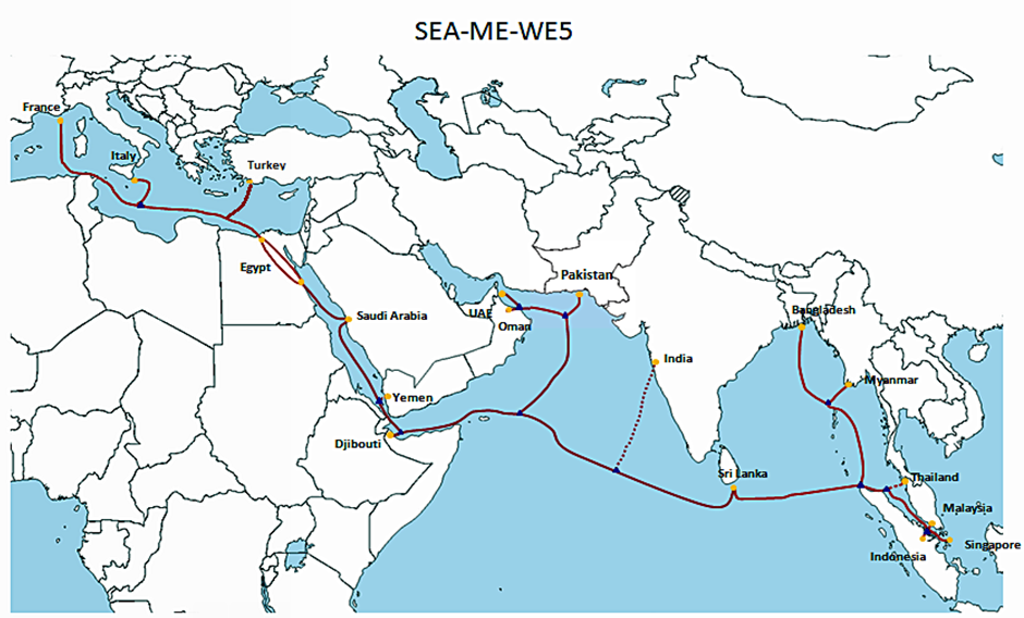 SEA-ME-WE 5 route map